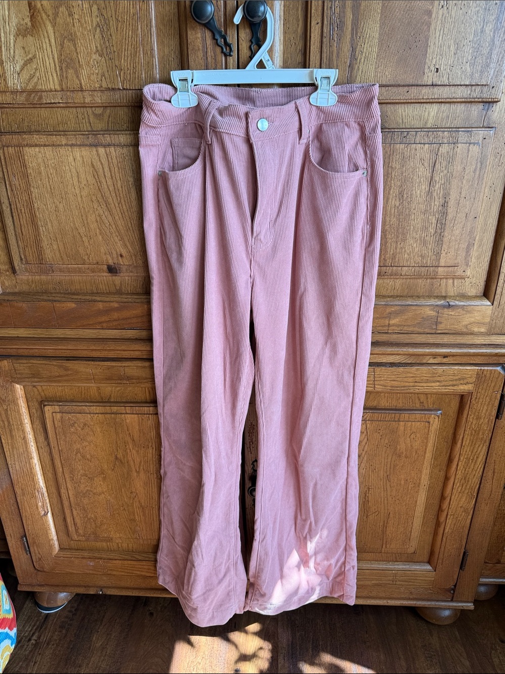 Women’s Wide-Leg Corduroy Pants in Dusty Pink
